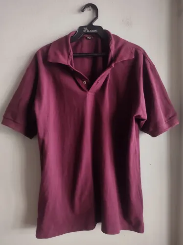 Camiseta Polo Masculina vinho e cinza Gap Tam M