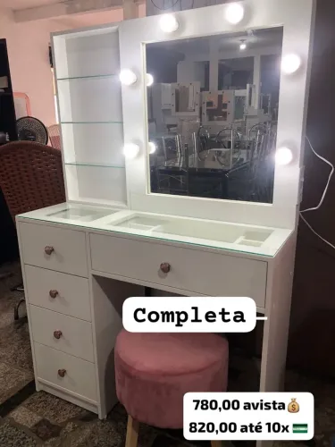 Penteadeira camarim 5 gavetas com prateleira 