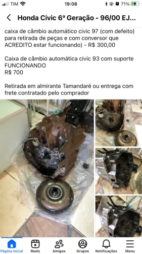 Caixa de câmbio civic 93 e civic 98 