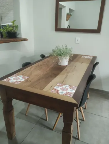 Mesa madeira maciça peroba rosa