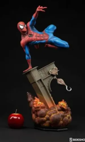 Sideshow Spiderman Regular - caixa arte e caixa Parda