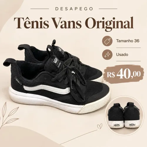 Tênis Vans Original Preto Feminino Tam. 36