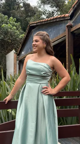 Vestido Madrinha Casamento Verde Sálvia 