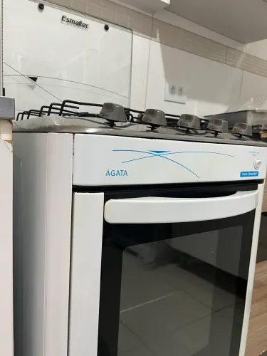 Fogão 4 Bocas Esmaltec Ágata Branco com Acendimento Automático