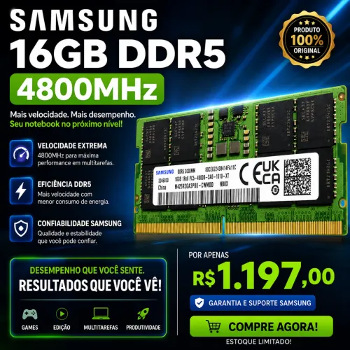 Memória Samsung 16GB DDR5 4800MHz Original