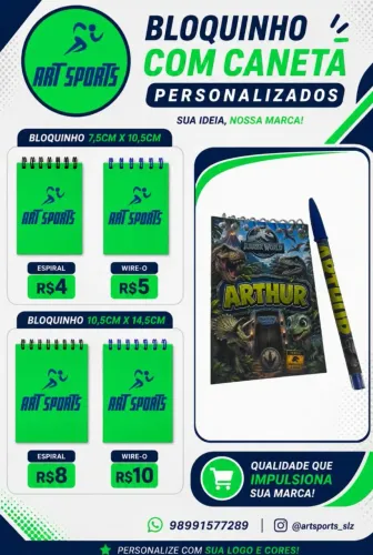 Bloquinho com caneta personalizado