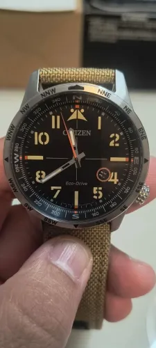 Relógio Citizen Eco-Drive Aviator BM7550-10E Militar - Full Set - Estado de Novo