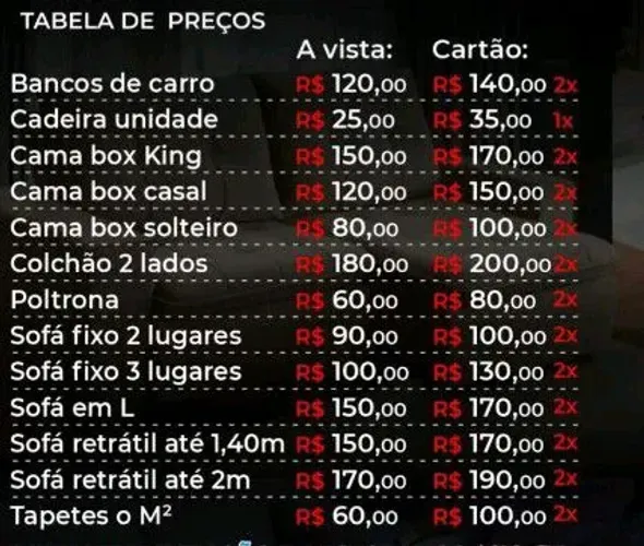 Limpeza e higienização de estofados 