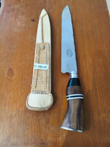 Javalizeira Artesanal 9" x 4mm com Bainha de Couro Cru 