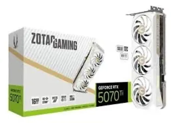 Placa de Vídeo Zotac GeForce RTX5070TI Solid OC White 16GB GDDR7 PCI-Express - Nova