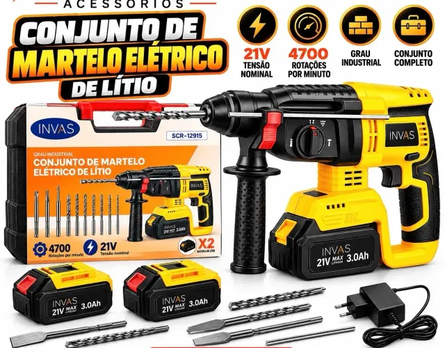 Martelo elétrico de lítio