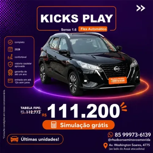 Nissan Kicks Play Sense 1.6 16V Flex Aut. 2025