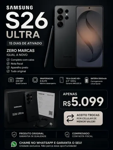 Samsung S26 Ultra 256GB PRA SAIR HOJE
