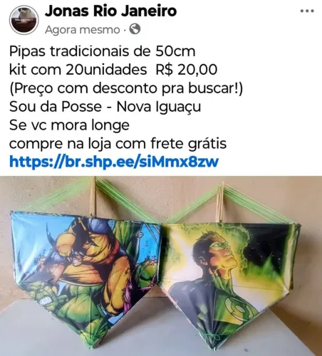 Pipas tradicionais de 50cm - kit c/20 unidades 
