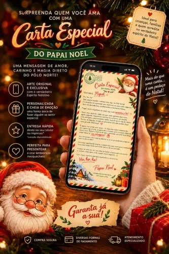 Carta do Papai Noel personalizada com o nome da criança