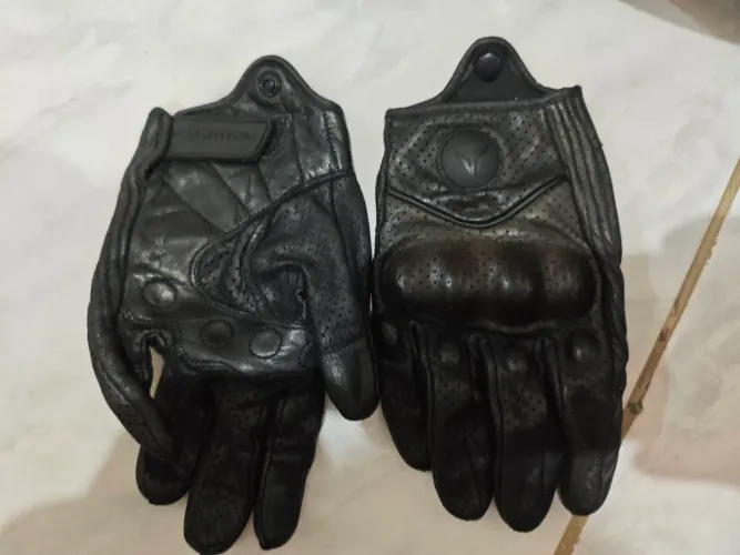 Luvas de couro Motowolf pouco usada