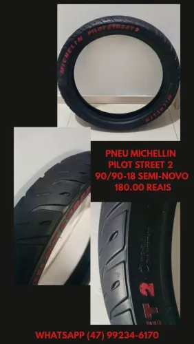 Pneu Moto Michellin 90/90-18 Semi Novo!