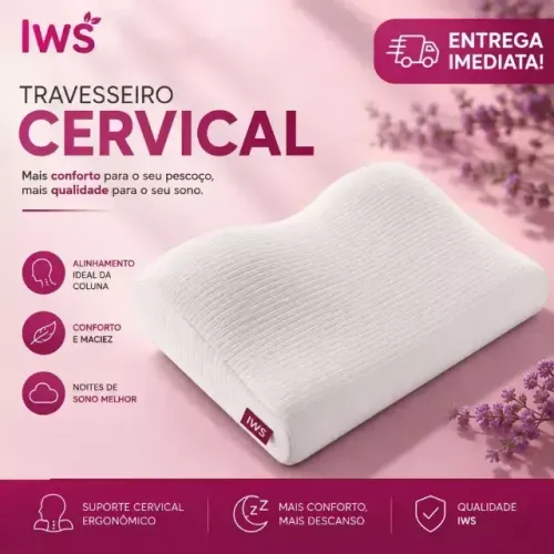 Travesseiro Cervical Ortopédico IWS para Pescoço