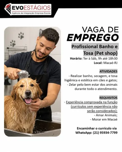 Profissional de Banho e Tosa (Pet shop)