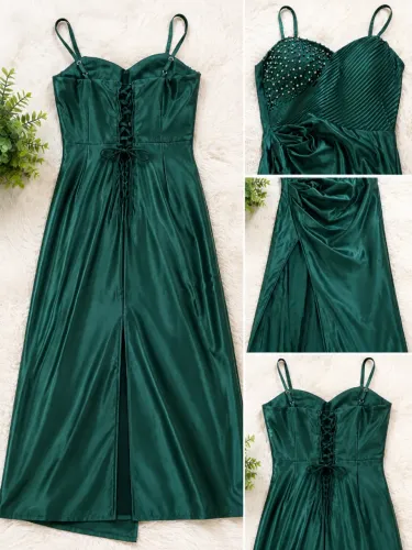 Vestido longo verde esmeralda, elegante, ótimo estado. Valor a combinar.