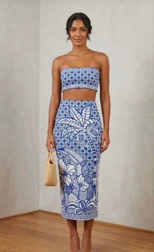 Conjunto Farm duo top + saia midi