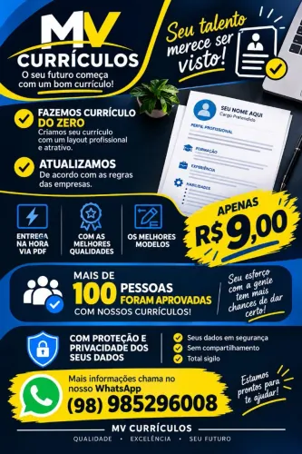 FAZENOS CURRÍCULO DO ZERO E ATUALIZAMOS