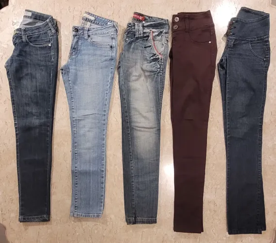 Kit 5 calças jeans femininas nº 34<br>