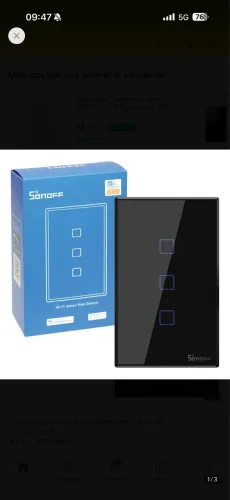 Sonoff T3 TX - Interruptor Wifi RF433MHz 3 Teclas