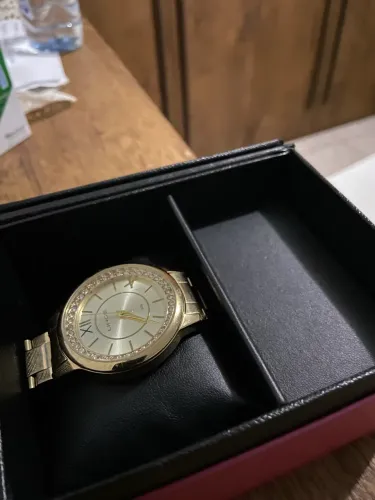 Relógio lince feminino folheado a ouro 