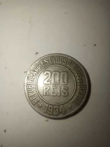 Moeda 200 reis de 1934 república dos estados unidos do Brasil