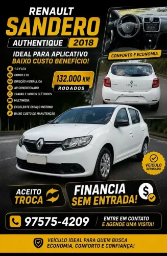 Renault Sandero Authentique Flex 1.0 12V 5P 2018