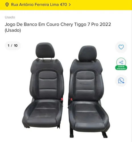 BANCOS EM COURO ORIGINAIS CHERY TIGGO 7 PRO 2023