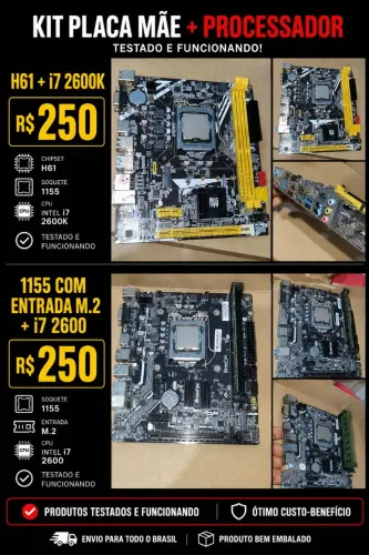 Kit placa mãe 1155 e h61 as duas com i7 2600