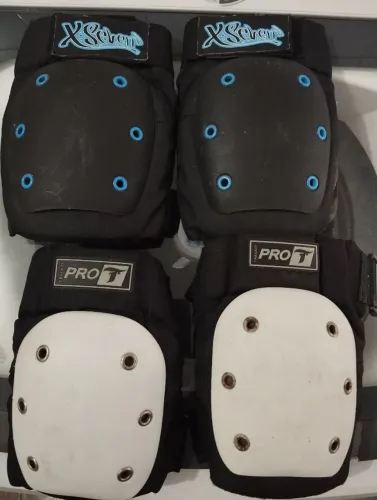 Kit proteção para roller: joelheira, cotoveleira e luvas.