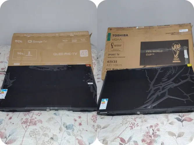 2 Smart Tv 43 tela trincada