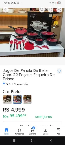 Conjunto de panelas alto padrão