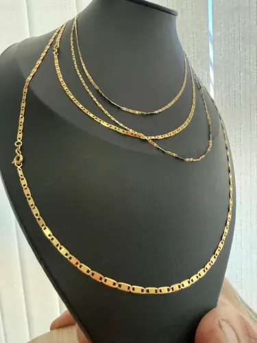 CORRENTES PIASTRINE MACIÇAS EM OURO 18k