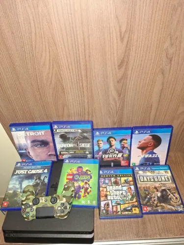 PS4 Sony 1Tb +1 controle +8 jogos.