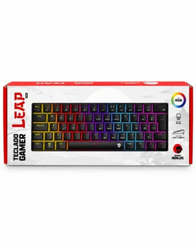 Teclado Gamer Ninja LEAP 60% Branco Switch Blue Novo