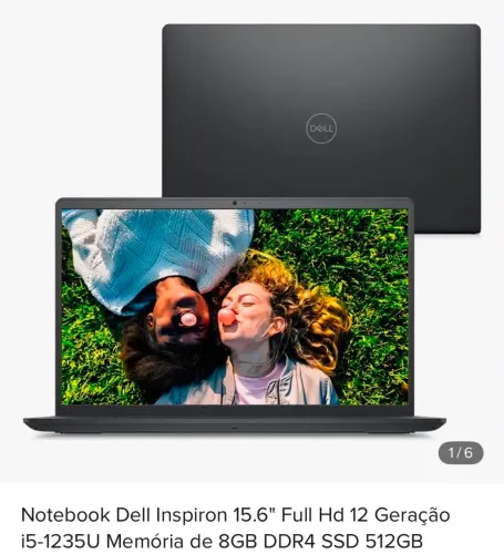 NOTEBOOK DELL INSPIRON 15 - i5 12ª GERAÇÃO | SSD 512GB | 8GB RAM - EXCELENTE ESTADO<br>