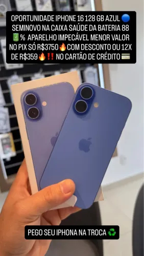 iPhone 16 128 gb novo demais completo na caixa