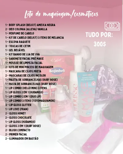 Lote de maquiagens e cosméticos