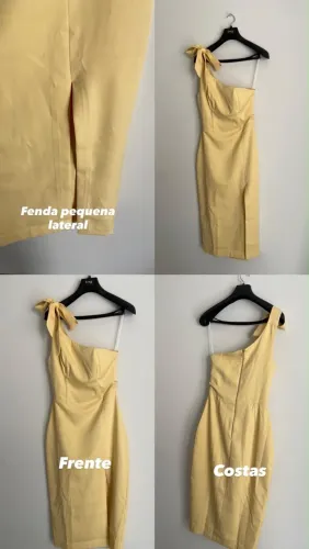 Vestido Midi Amarelo Tamanho M
