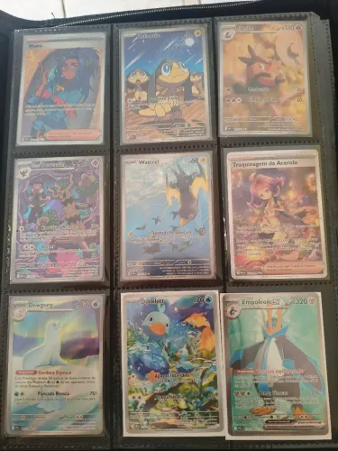4 página de cartas raras Pokémon (NM)