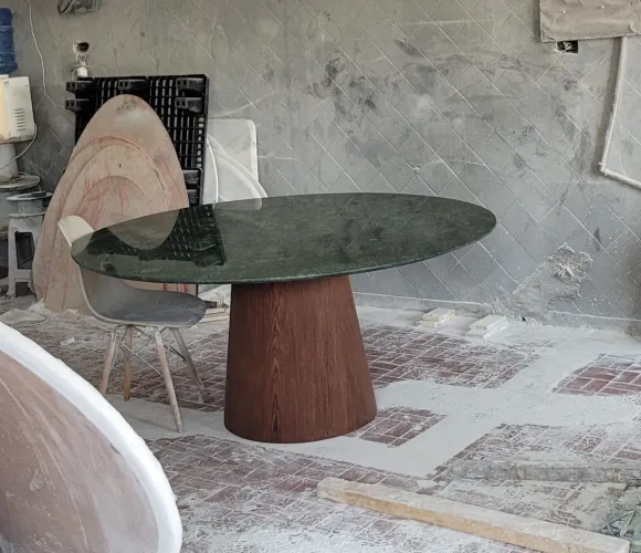 Base cone com tampo redondo 140cm verde Guatemala