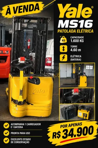 Empilhadeira patolada Yale MS16 torre 4.60m