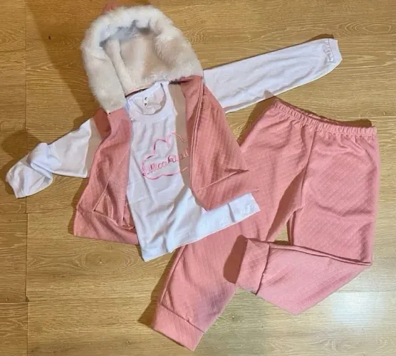 CONJUNTO INFANTIL DE INVERNO ROSA - TAMANHO M