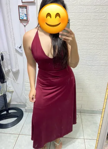Vestido de festa vinho