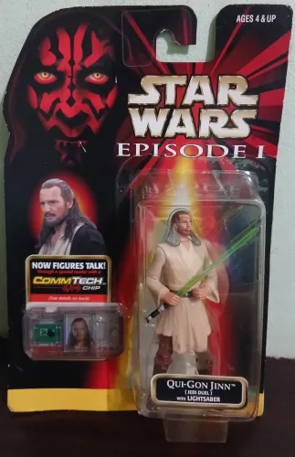BONECO FIGURA STAR WARS QUI-GON-JINN EPISÓDIO I HASBRO
