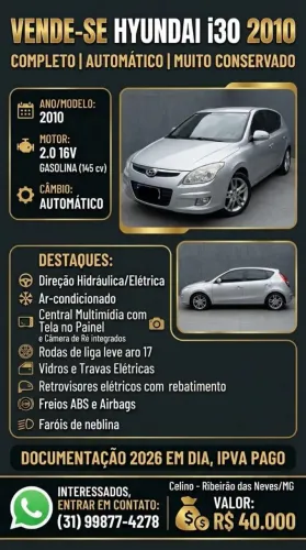 Hyundai I30 2.0 16V 145cv 5P Aut. 2010